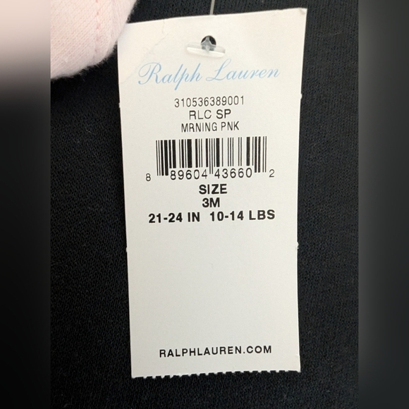 Ralph Lauren Cotton Footed Coverall Baby Girl 3 M- 10-14 lbs - Picture 11 of 15